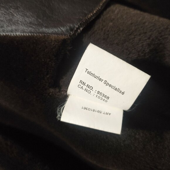 Olsen Europe Womens Lamb Fur Coat Size 10 Brown Shearling Button Closure Turkey - Picture 7 of 13